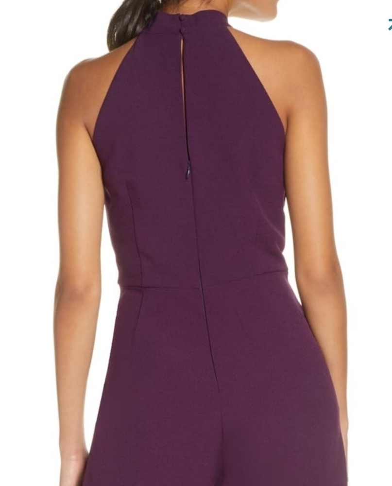 julia jordan Plum Twist-Halter Wide Leg Jumpsuit - Picture 4 of 5